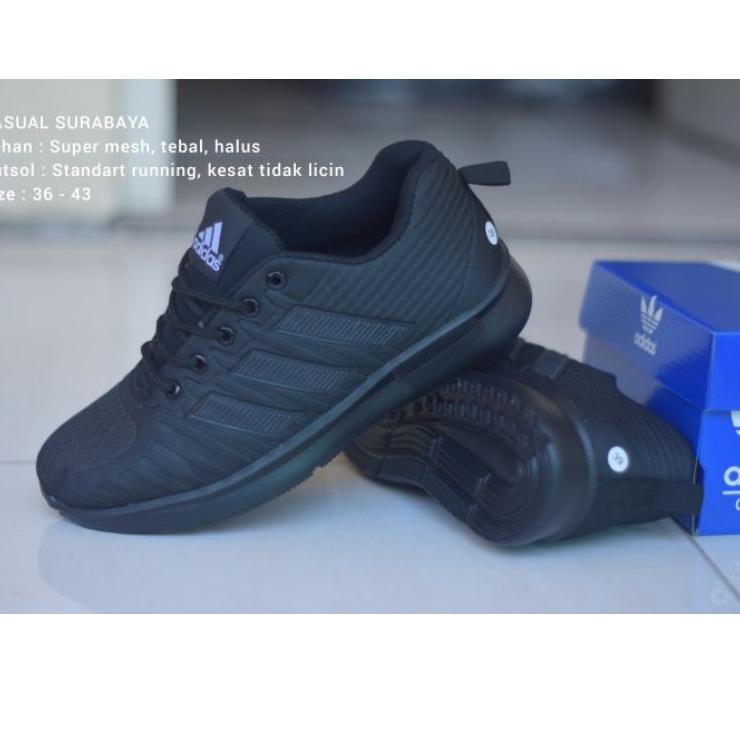 Terlaris.. Sepatu Sekolah Hitam Full. Sepatu Adidas Hitam Polos. Sepatu Hitam Laki Perempuan