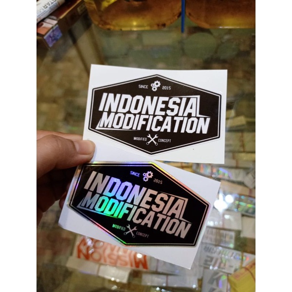 Sticker / stiker printing cutt INDONESIA MODIFICATION minim pembelanjaan 5pcs campur untuk motor helm mobil