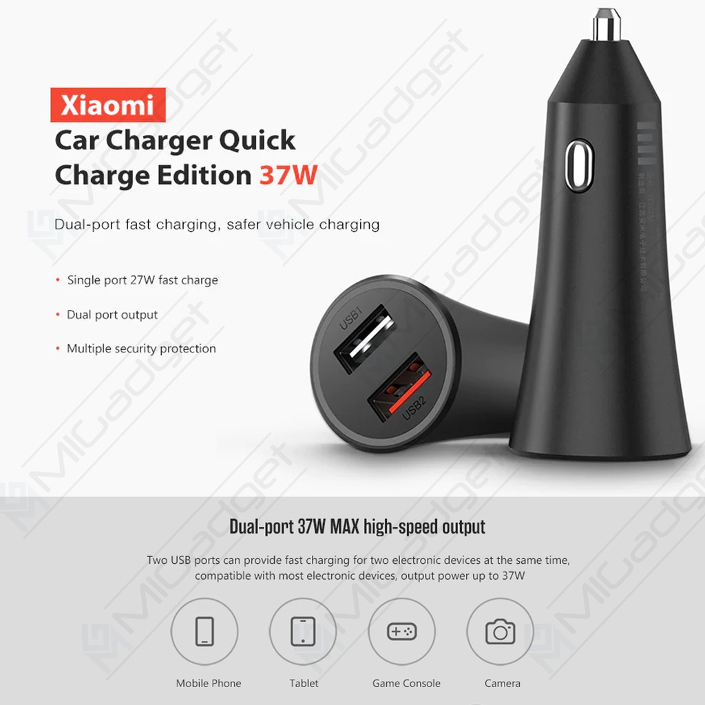 Xiaomi Car Charger Pro 37W Version - 27W Quick Charge - CC06ZM Charger Mobil