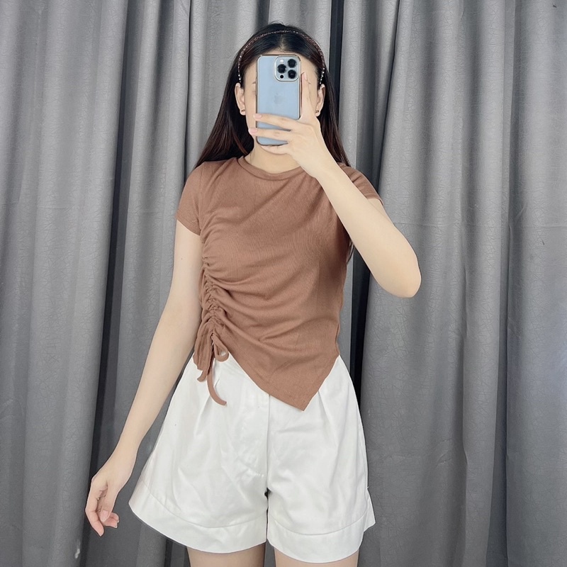 Scrunch rib top | atasan rib kerut