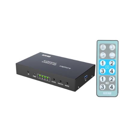 Usb 3.0 hdtv video capture ezcap 4 port channel quad multi viewer 4x1 1080p live streaming obs adobe Vmix VLC ez-cap264 ezcap 264