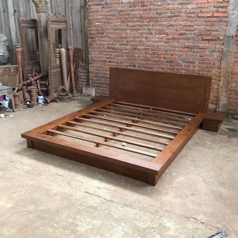 Dipan minimalis kayu jati / Tempat tidur modern kayu jati / furniture Jepara