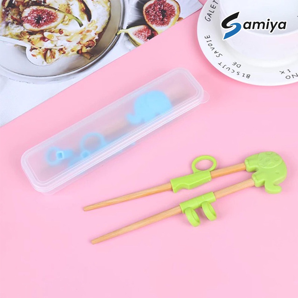 sumpit kayu latihan anak free kemasan box  ( TERIMA CUSTOM PRINT NAMA dan LOGO )/ training chopstick for kids / bamboo training chopstick