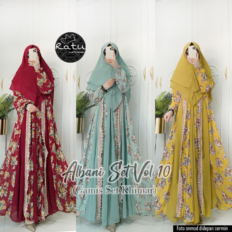 Albani set vol 10 by Brand ORI RATU ori solo kualitas mewaaah bahan cerruty full furing, bisa COD
