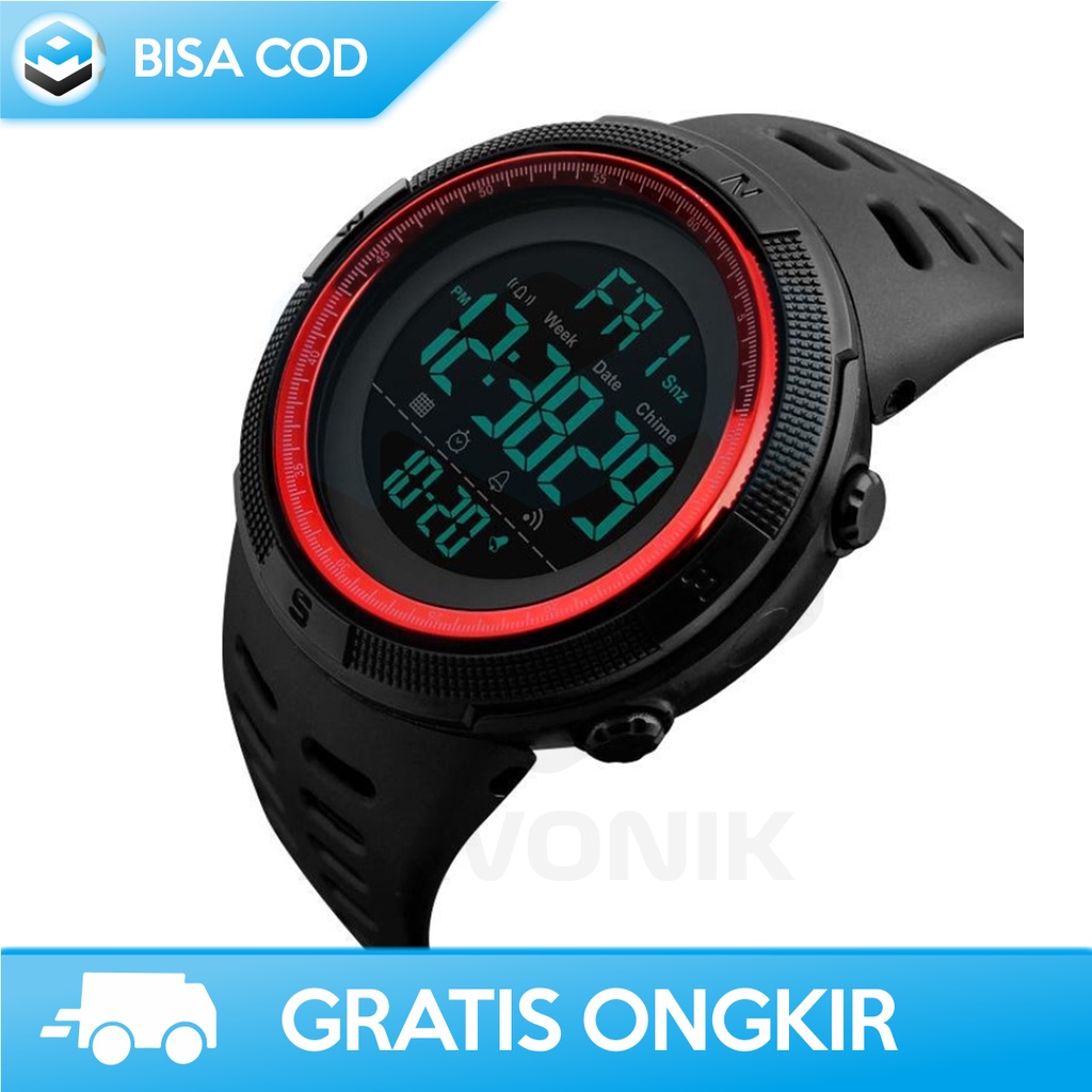 JAM TANGAN DIGITAL SPORTY PRIA LED SKMEI 1251 AKTIF WATERPROOF MURAH