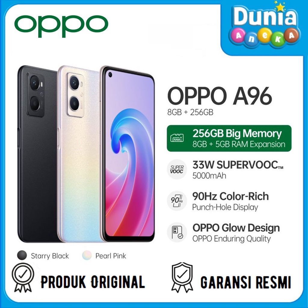 OPPO A96 8/256GB SMARTPHONE - GARANSI RESMI OPPO INDONESIA