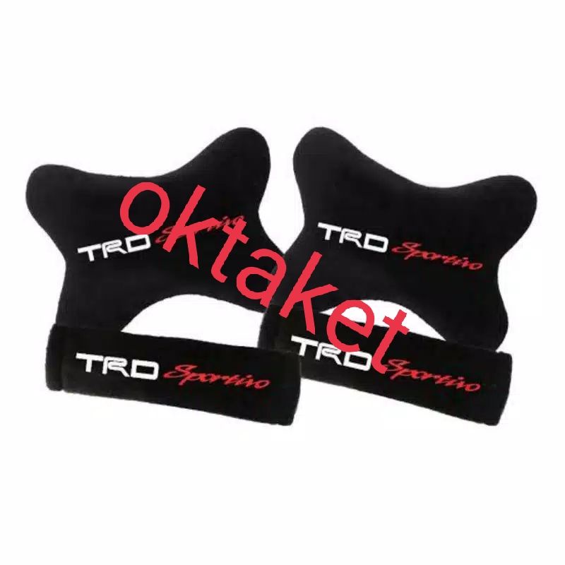 bantal mobil 2 in 1 Mobil universal  headrest car set logo Trd Sportivo