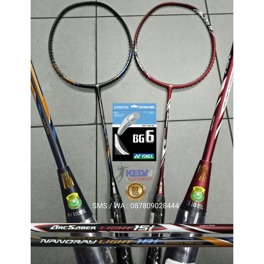 Raket Yonex Arcsaber Light 15i   Yonex Nanoray Light 18i