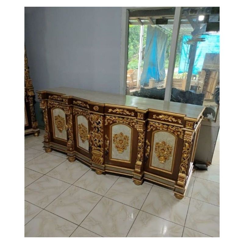 Bufet Shima / meja tv ukir Jepara kayu jati / bufet TV murah