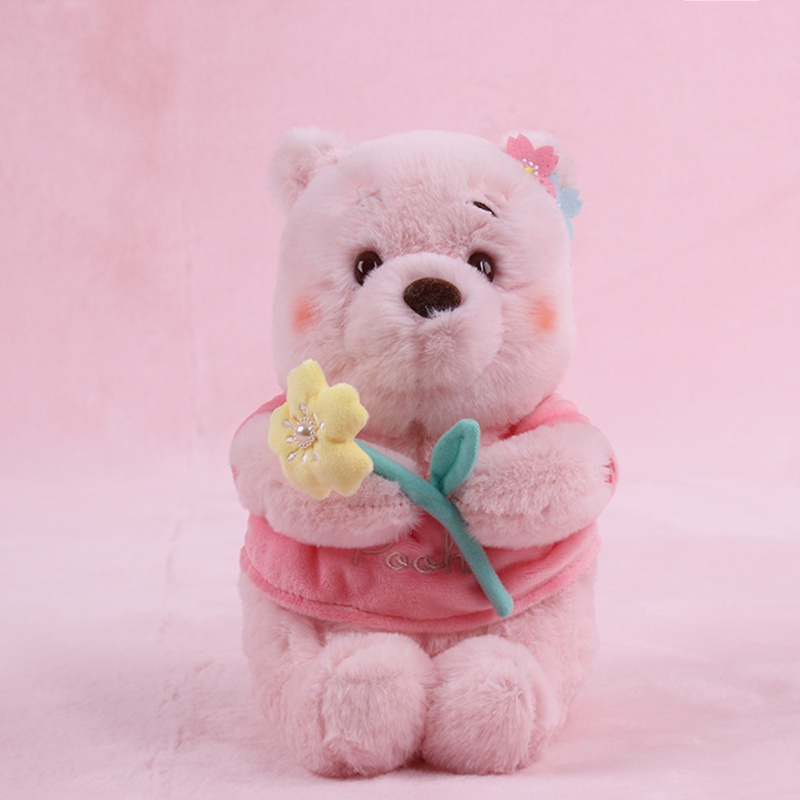 Disney Genuine Cartoon Cherry Blossom Winnie The Pooh Doll Pink Pooh Bear Plush Toy Winnie The Pooh Gift Kawaii Stuffed GK Toys