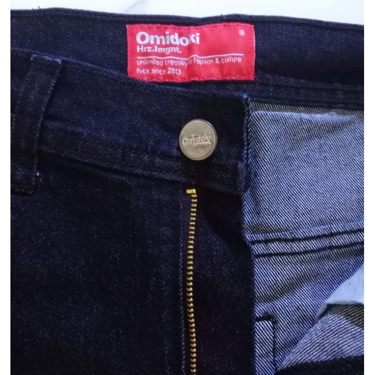 Omidoki Celana Panjang Jeans Dark Navy Stretch Denim Selvedge