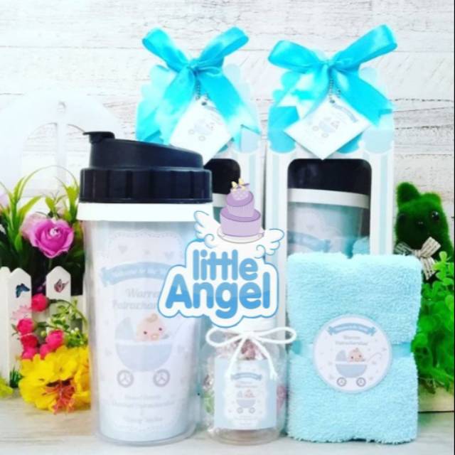 Hamper / Souvenir Tumbler, Towel Label 30x30, & Candy (paper box)