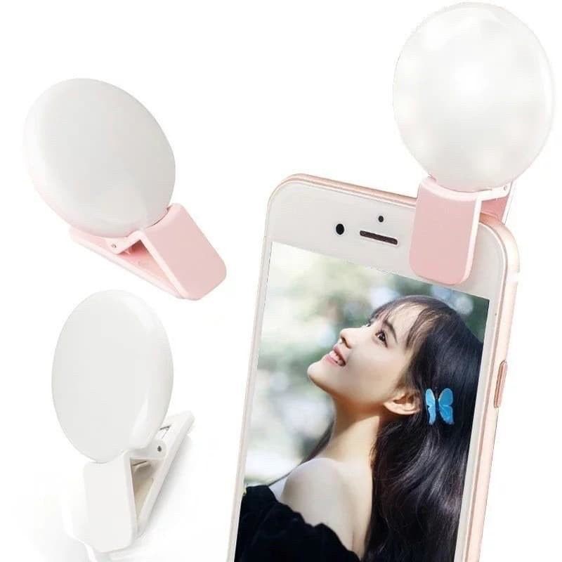 Selfie Ring Light LED Mini Q Lampu Vlogger Ringlight Cincin Bulat Hp