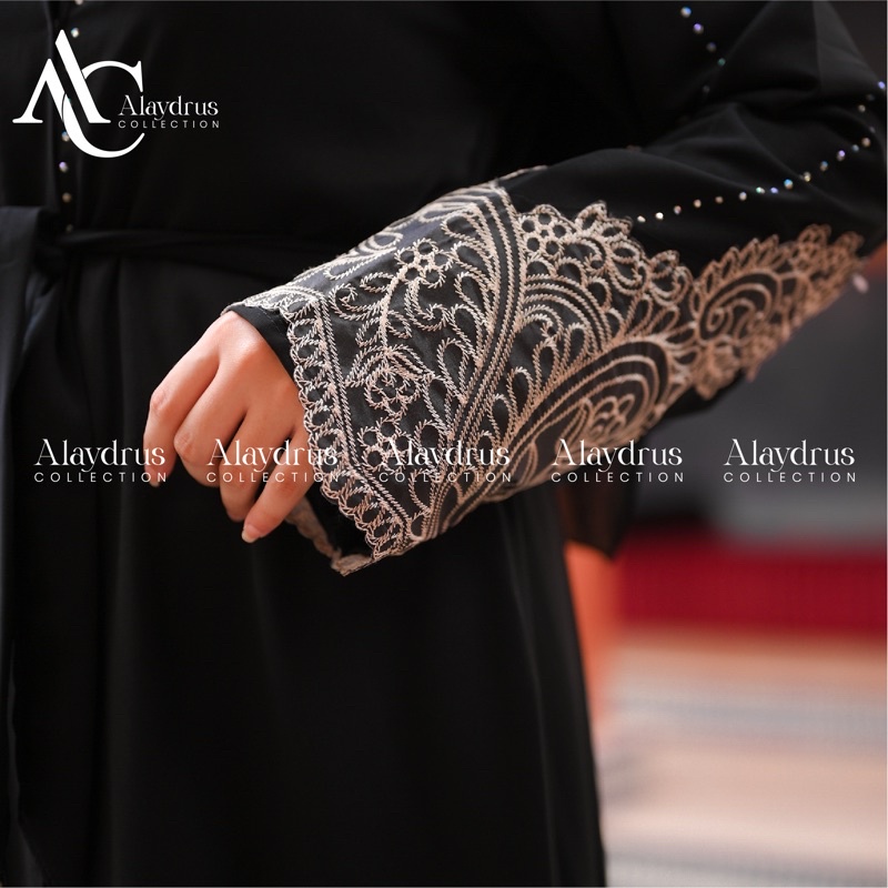 New Gamis Abaya Arab Hitam Ashanty Bahan Jet Black Saudi Kwalitas Boutique 576