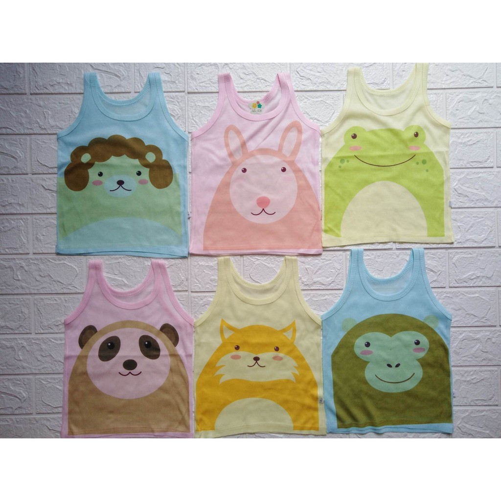 Kaos Dalam SINGLET Bayi Kutung Motif Dan WARNA Usia 0 sd 24 Bulan