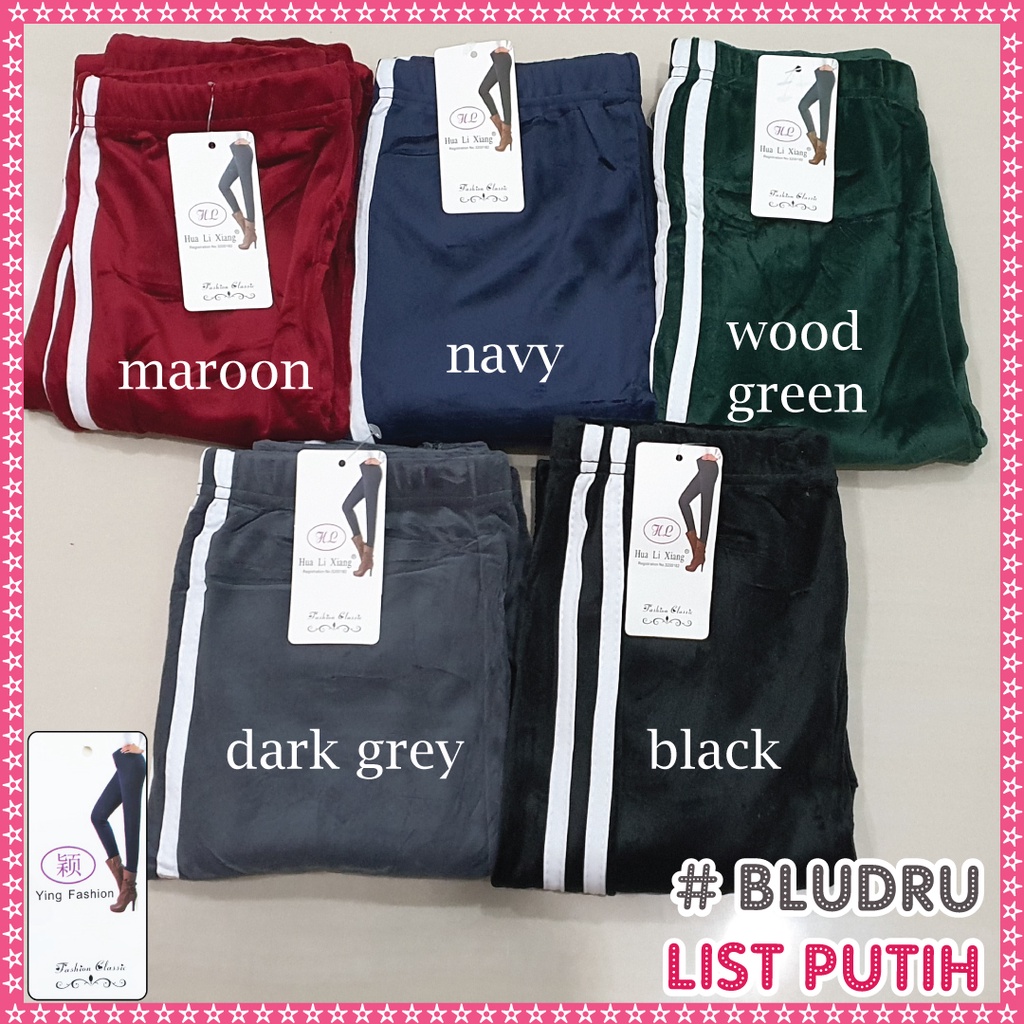 Legging bludru Velvet Stripe / legging BLUDRU import / leging bludru / LEGGING VELVET WANITA / LEGGING PANJANG