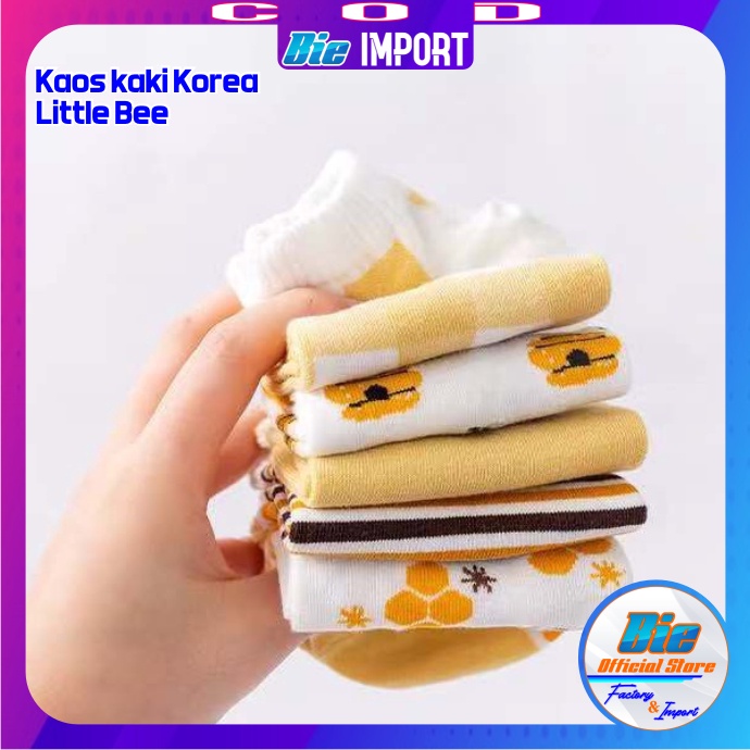 Kaos Kaki Korea Wanita Motif Little Bee Impor Best Seller