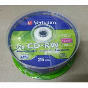 CD-RW verbatim 12x tabung isi 25