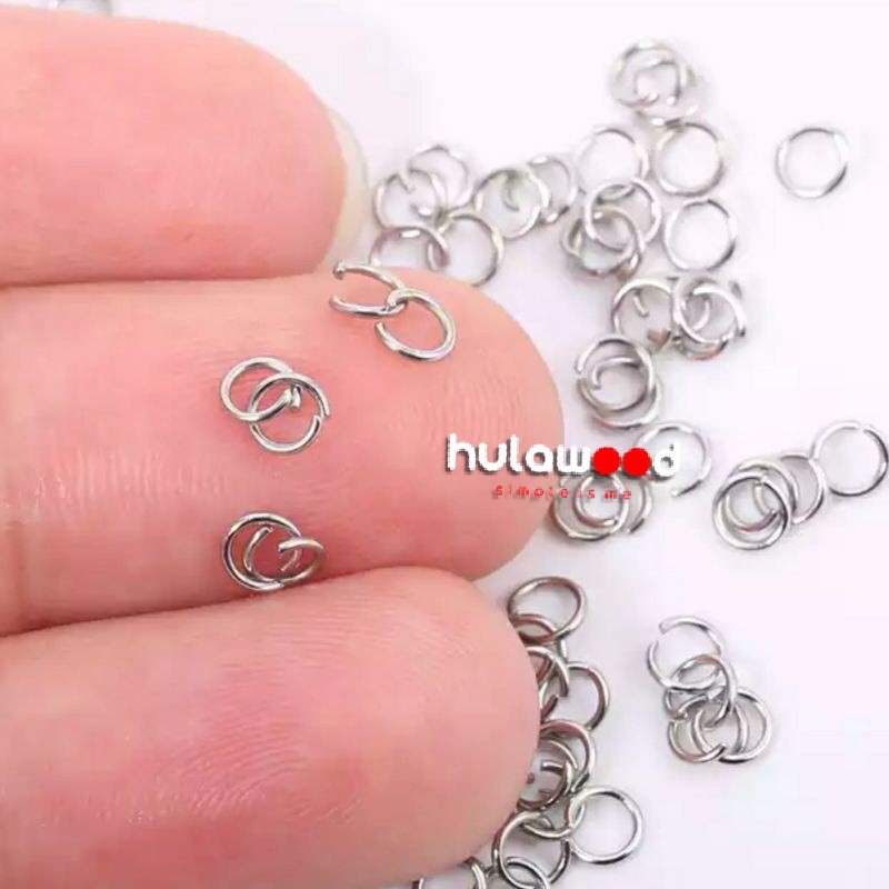 Jump Ring O Titanium Stainless Steel Anti Karat Penyambung Pengait Kalung