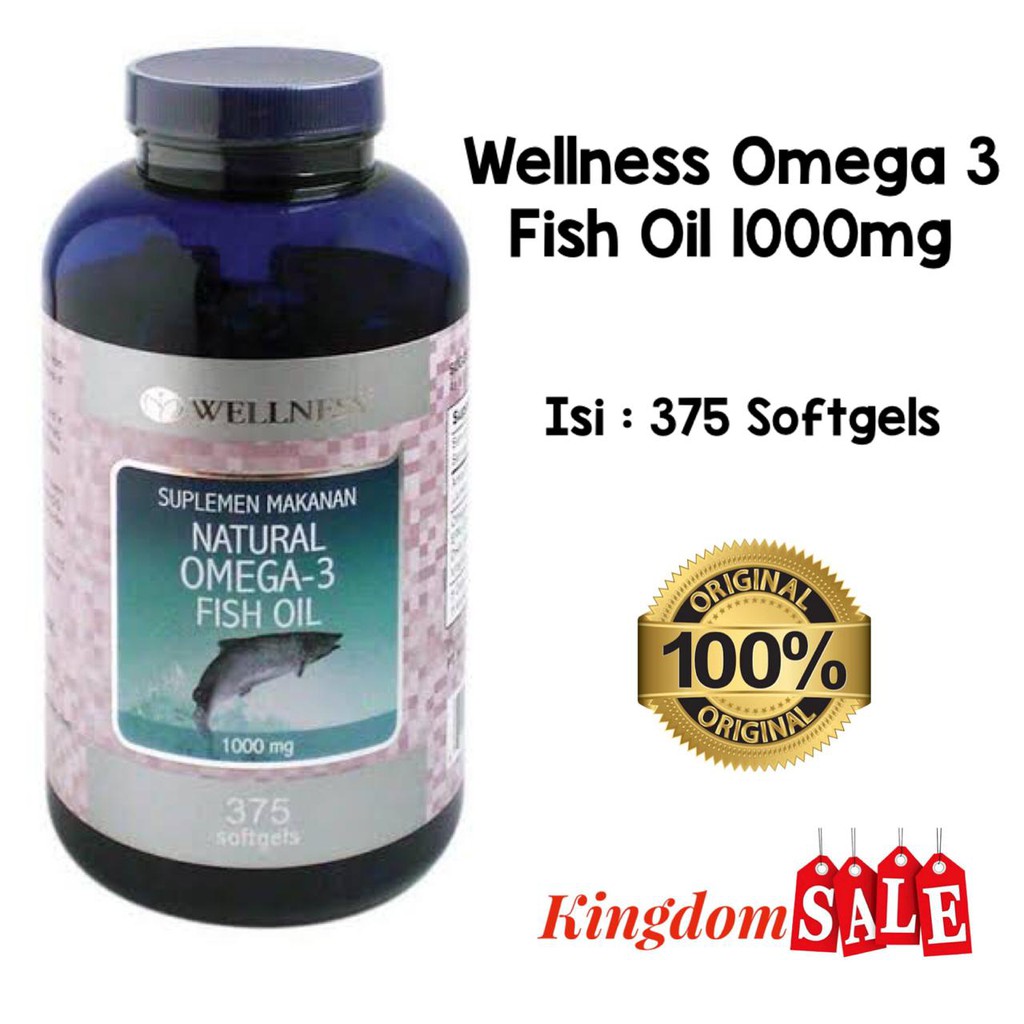 Wellness Omega 3 Fish Oil Minyak Ikan 1000mg Isi 375 Softgels 1 Botol Shopee Indonesia