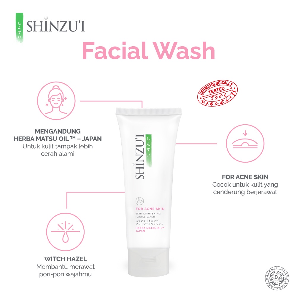 SHINZUI Facial Wash Lightening Anti Acne 40ml 80ml