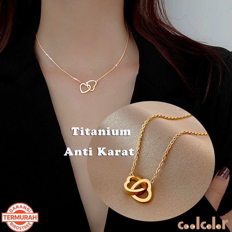 Terbaru 2022 kalung wanita korea titanium anti karat anti luntur COD Fashion Kalung  Liontin Klavikula Rantai  Perhiasan Emas Ready stock