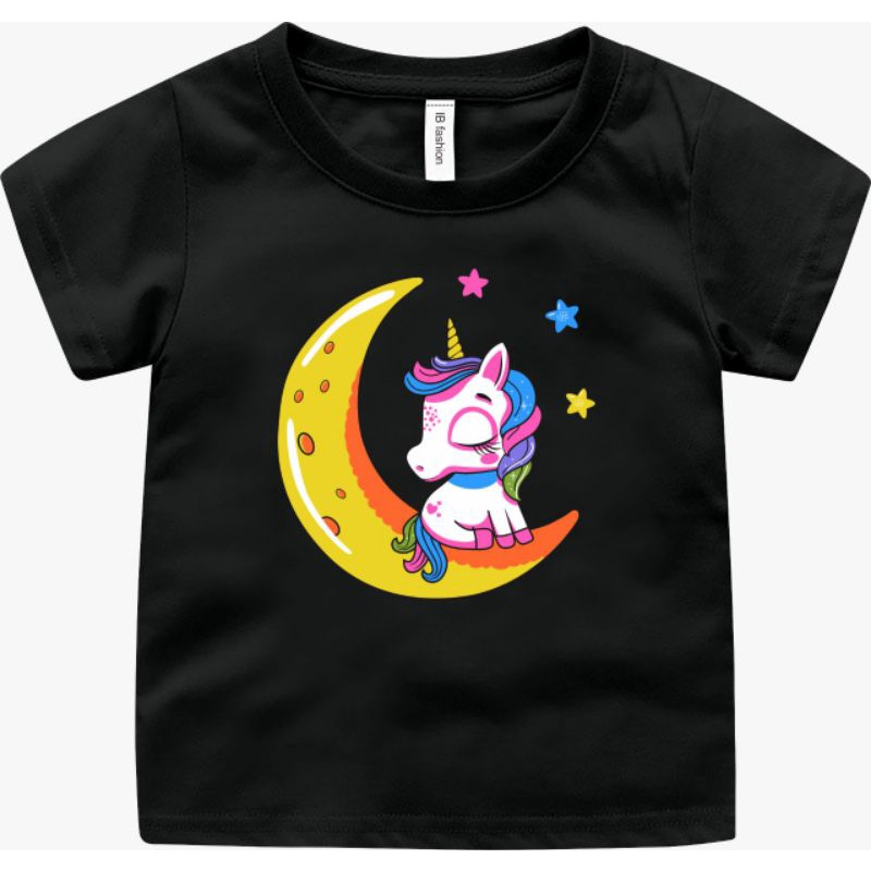 Kaos Anak Perempuan Umur 2 Sampai 10 tahun Unicorn Bulan T shirt Anak Cewek Baju Oblong Anak