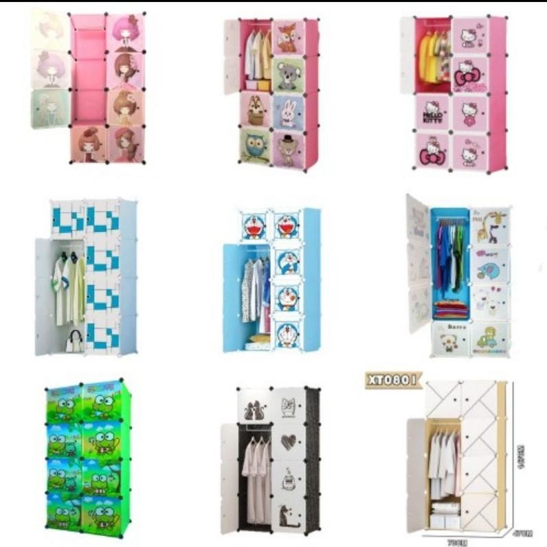 Lemari Plastik Multifungsi 8 Pintu Anti Debu HIGH QUALITY AWET TAHUNAN Lemari Baju Portable 8 Pintu 