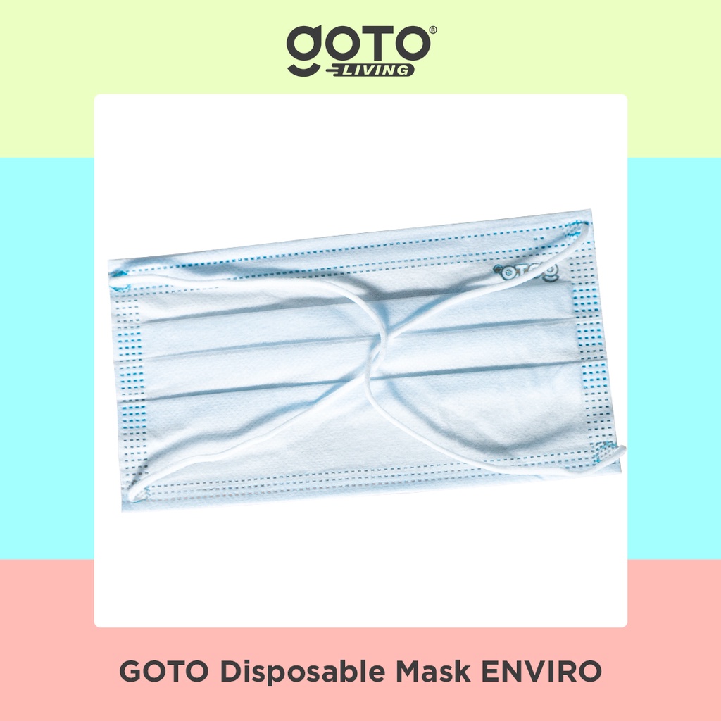 Goto Enviro Facemask Disposable Mask 3 Ply Masker Earloop 3Ply 50 pcs