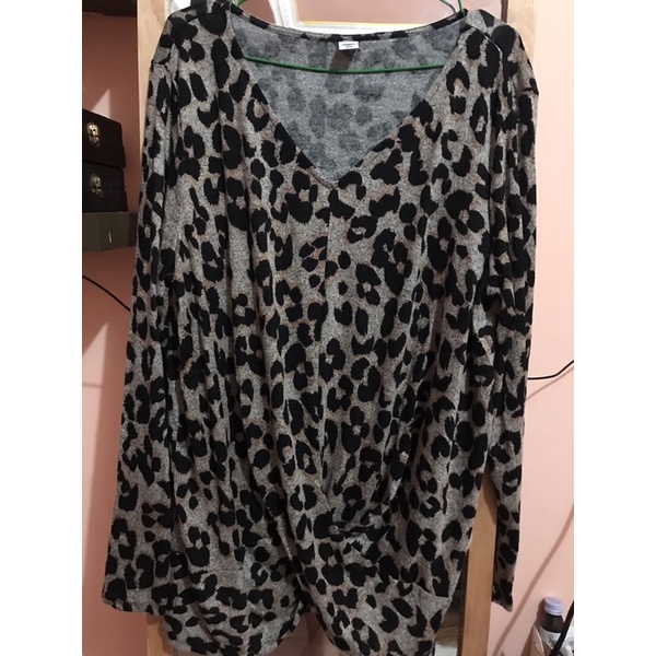 Jumbo Old Navy Leopard Long Sleeve Animal Print Big Size lengan Panjang Sisa Ekspor