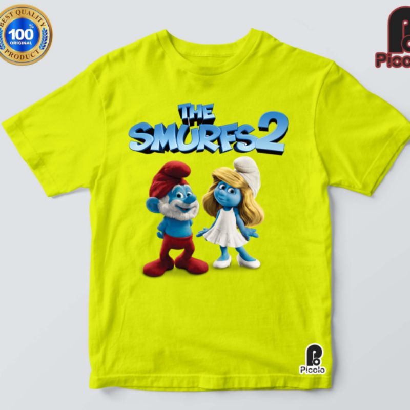 KAOS ANAK SMURFS 2 UNISEX BAHAN PREMIUM