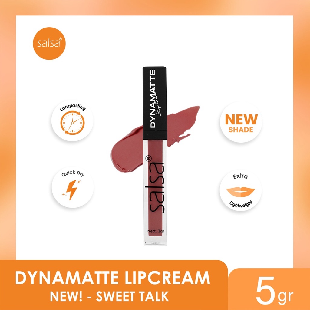 Salsa Dynamatte Lip Cream 5Gr | Long Lasting Matte Lip Cream BPOM | Make Up Salsa Original