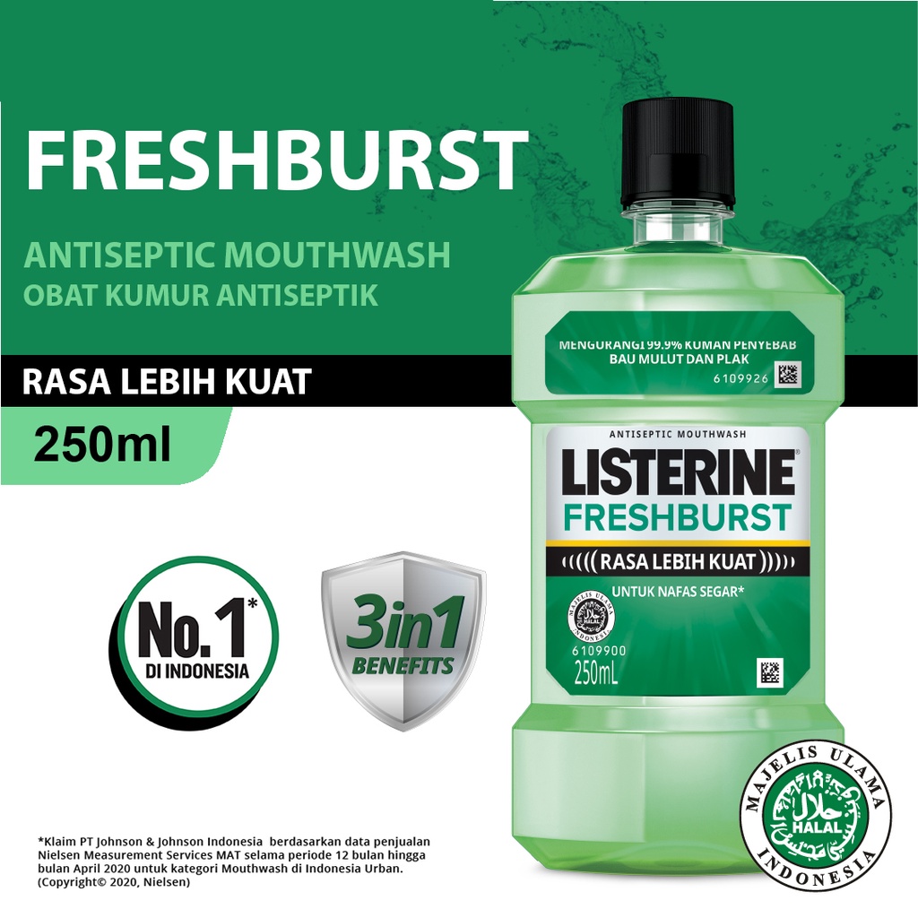 LISTERINE Fresh Burst Antiseptic Mouthwash / Obat Kumur Antiseptik 250ml