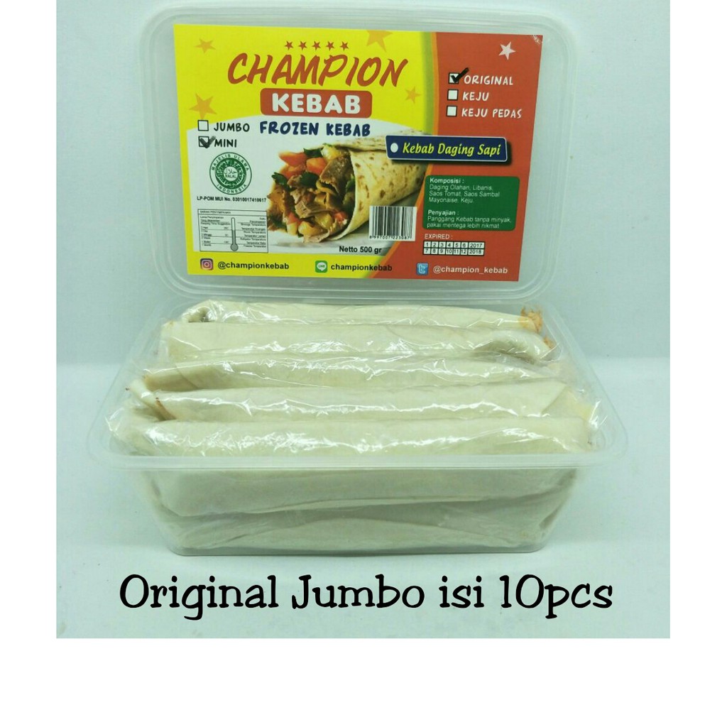 

KEBAB FROZEN SAPI ORIGINAL PANJANG ISI 10PCS.