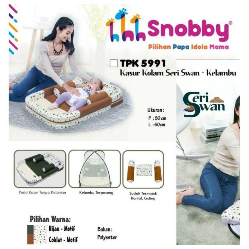 Snobby TPK5991 Kasur Kolam Set+Kelambu Swan Series