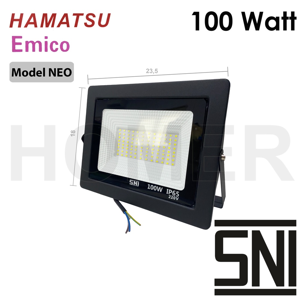 lampu led sorot / tembak / floodlight / outdoor / lapangan COB SMD super terang jarak jauh 100w 100 w 100 watt 100watt valescom valpro emico probest hamatsu hattasu joson ip65 ip66 ip67