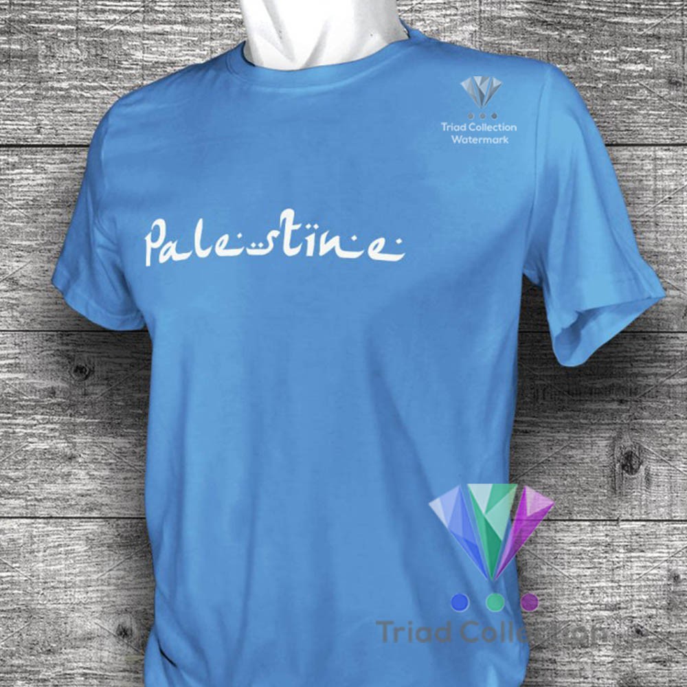 Kaos Dakwah Islami Palestine | Baju Tshirt Distro Muslim Premium - Triad 452-BIRU MUDA
