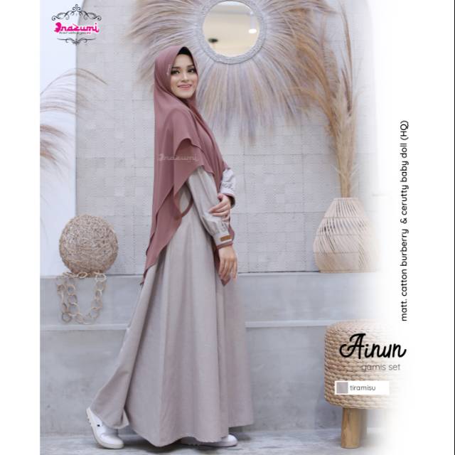 $ Ainun Gamis Set Hijab Ori by Nazumi Koko Habibie Nazumi Couple set