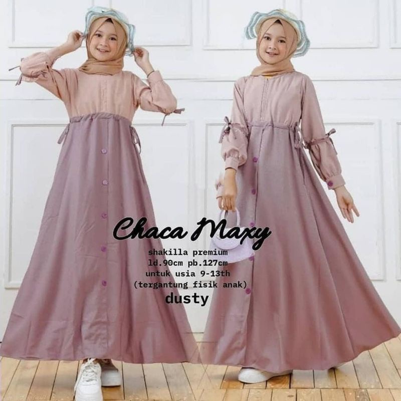 CHA CHA MAXY GAMIS ANAK PEREMPUAN TANGGUNG  TERBARU USIA 9-13 TAHUN / GAMIS ANAK TERBARU LEBARAN 202