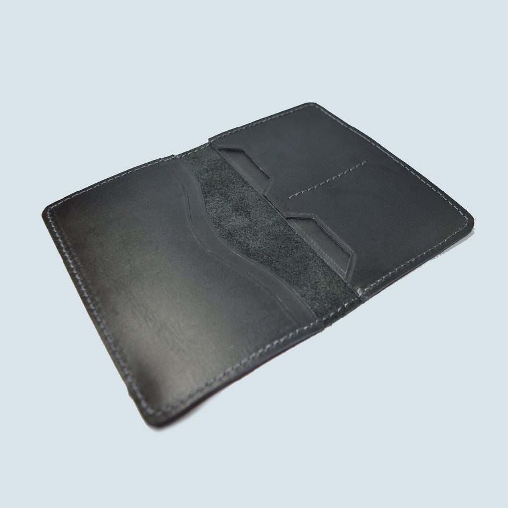 dompet passport - passport cover simpel kulit sapi asli warna hitam