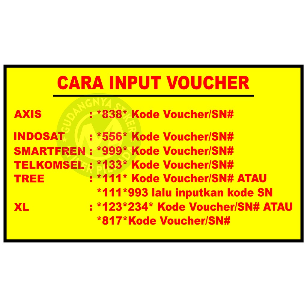 

STIKER VINYL CARA INPUT VOUCHER KARTU PERDANA