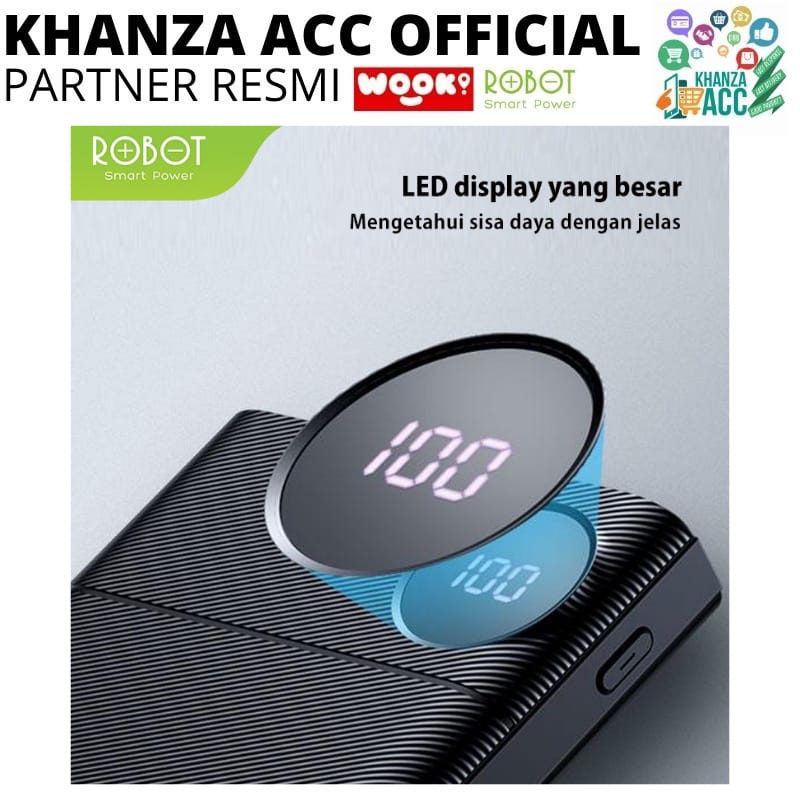 KHANZAACC Powerbank Robot RT190 10000mAh 2 USB Ports Power Bank