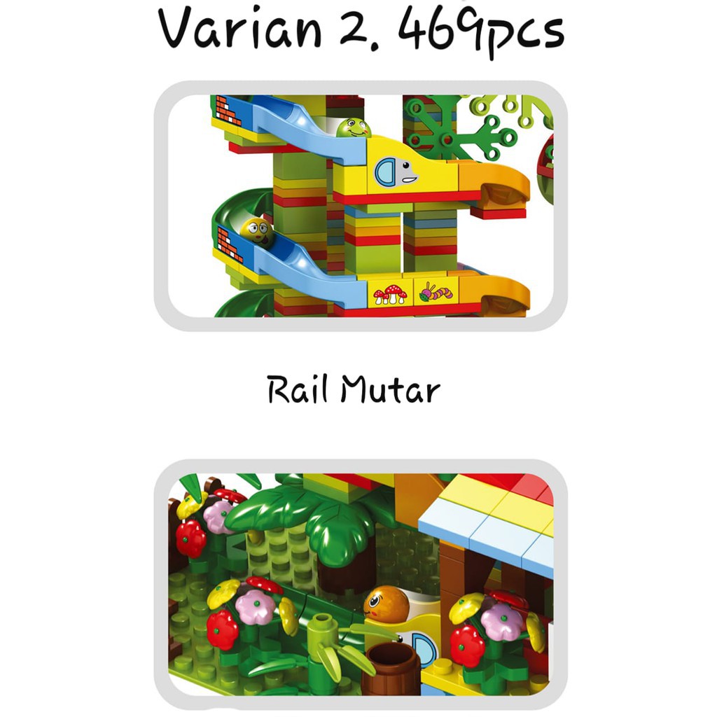 [JUALSEMUA18](8025)MAINAN BALOK SUSUN SET RAIL SELUNCURAN DAN BOLA / CLASSIC THEMEPARK