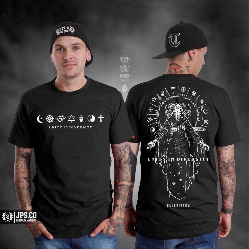 Baju Atasan Kaos Distro Pria Lengan Pendek Terbaru Keren 2022 Pluralisme Gusdur Baphomet