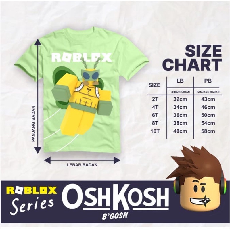 Kaos ANak Laki Laki Lengan Pendek Motif Roblox