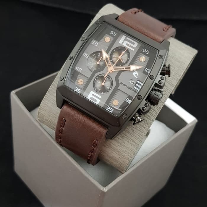 Jam Tangan Pria Ripcurl Chronograph Analog Tanggal Tali Kulit 524