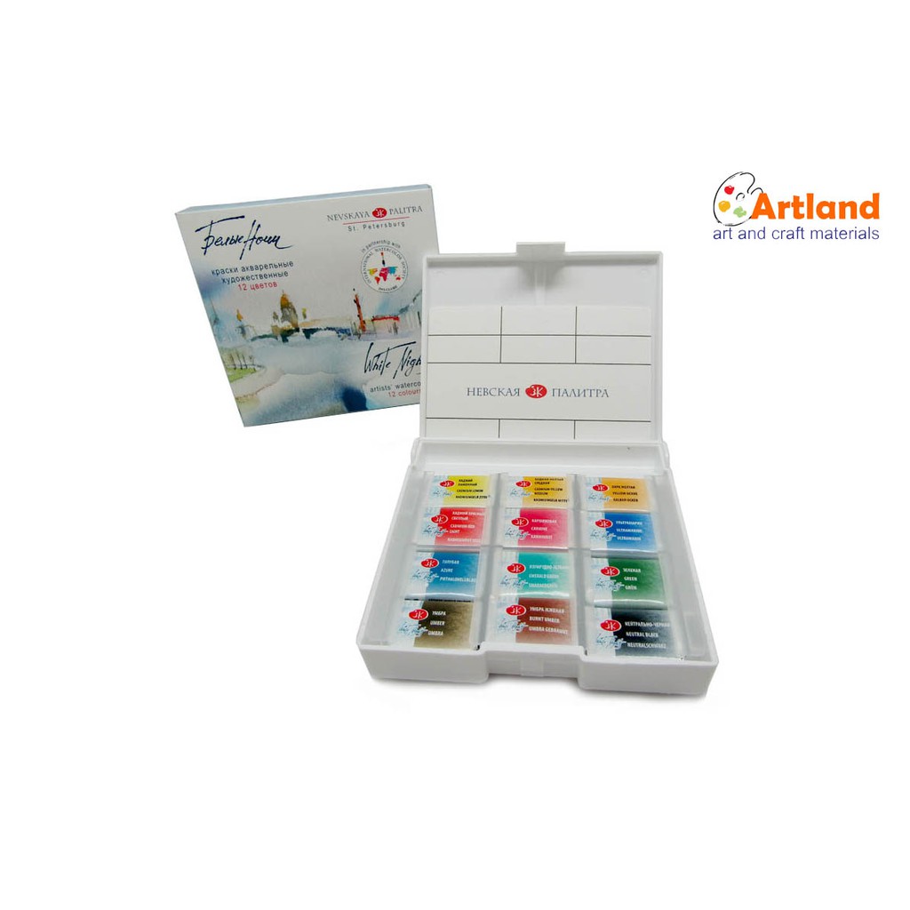 

White Nights Cat Air Profesional 12 Warna Full Pan – Kotak Plastik – Nevskaya Palitra