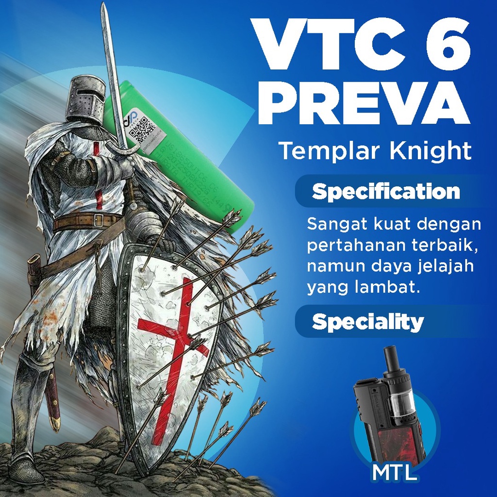 SONY VTC 6 PREVA BATTERY VTC6 18650 3000MAH by PREVA