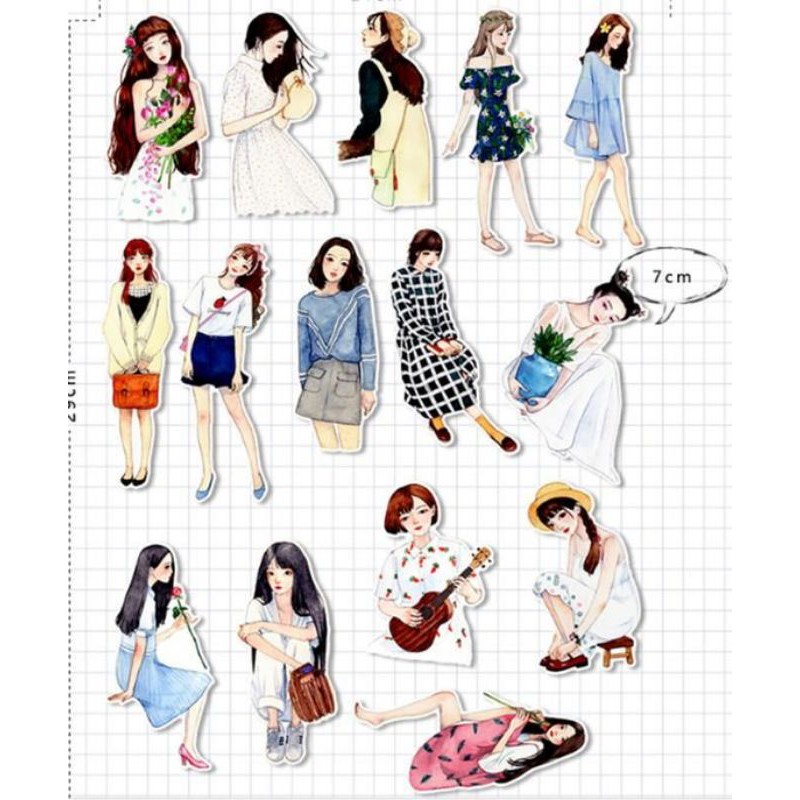 

[ 25 pcs ] sticker shet lucu lettering korean aesthetic.
