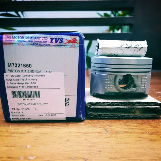 Piston Kit (piston+ring+pen) Apache 160cc RTR oversize 50 TVS